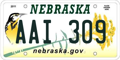 NE license plate AAI309