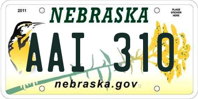 NE license plate AAI310