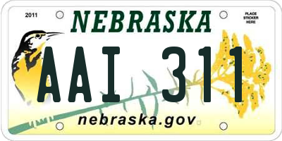 NE license plate AAI311