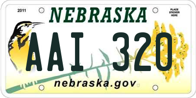 NE license plate AAI320