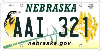 NE license plate AAI321