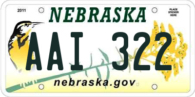 NE license plate AAI322