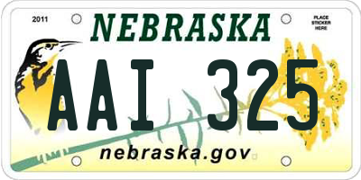 NE license plate AAI325