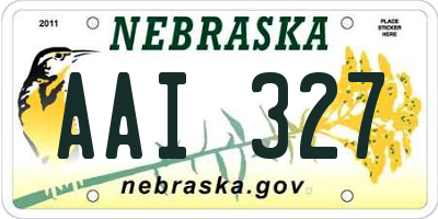 NE license plate AAI327