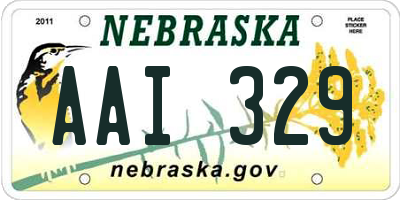 NE license plate AAI329