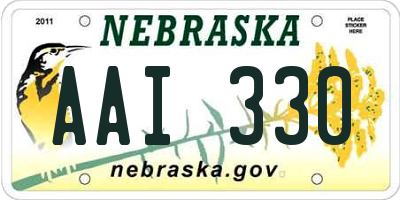 NE license plate AAI330