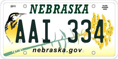 NE license plate AAI334