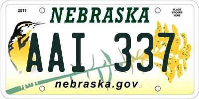 NE license plate AAI337