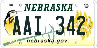 NE license plate AAI342