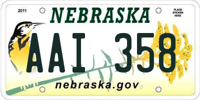 NE license plate AAI358