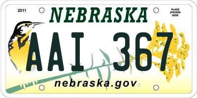 NE license plate AAI367