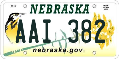 NE license plate AAI382