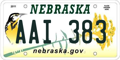 NE license plate AAI383