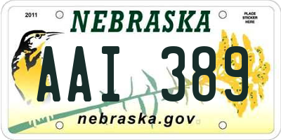 NE license plate AAI389