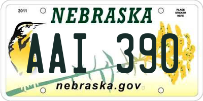 NE license plate AAI390