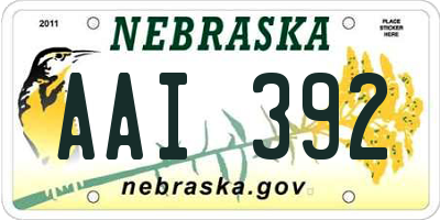 NE license plate AAI392