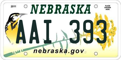 NE license plate AAI393