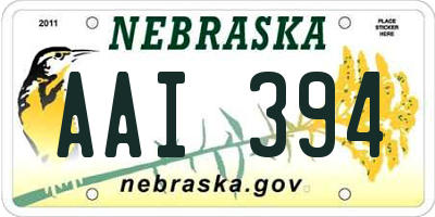 NE license plate AAI394