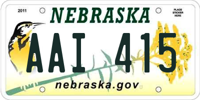 NE license plate AAI415