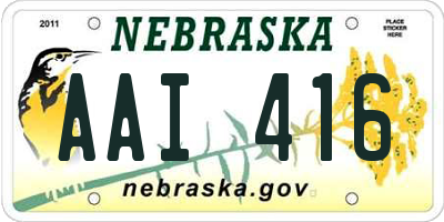 NE license plate AAI416