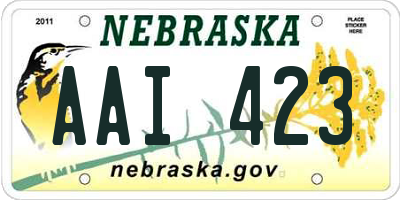 NE license plate AAI423