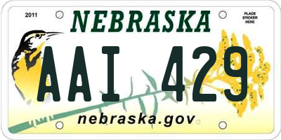 NE license plate AAI429