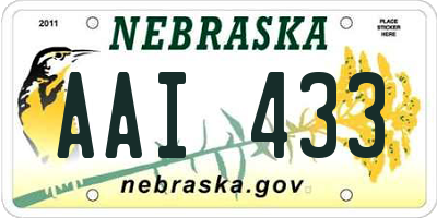 NE license plate AAI433