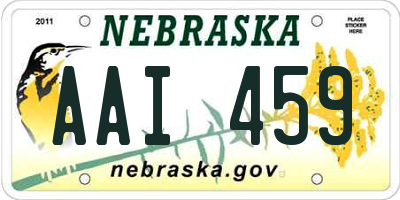 NE license plate AAI459