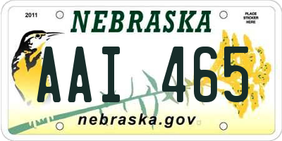 NE license plate AAI465