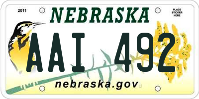 NE license plate AAI492