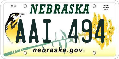 NE license plate AAI494