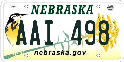 NE license plate AAI498