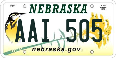 NE license plate AAI505