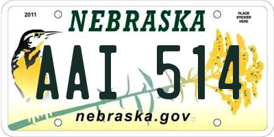 NE license plate AAI514