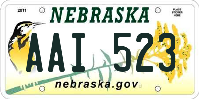 NE license plate AAI523