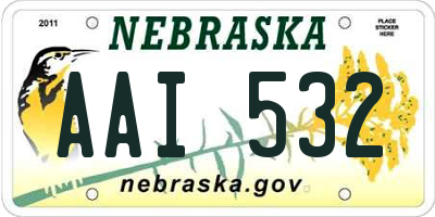 NE license plate AAI532