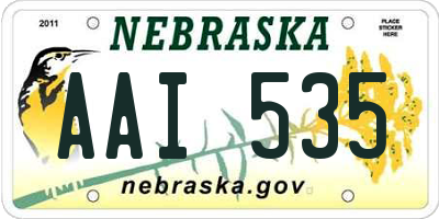 NE license plate AAI535