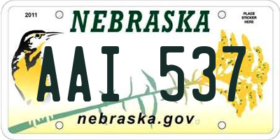 NE license plate AAI537