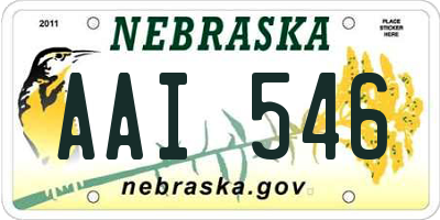 NE license plate AAI546