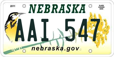 NE license plate AAI547