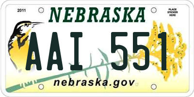 NE license plate AAI551