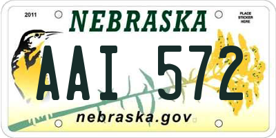 NE license plate AAI572