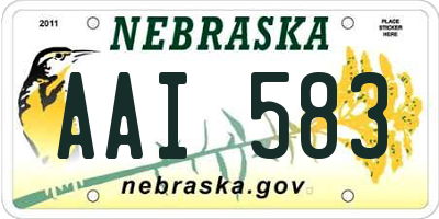 NE license plate AAI583