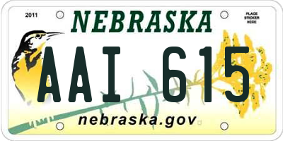 NE license plate AAI615