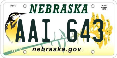 NE license plate AAI643