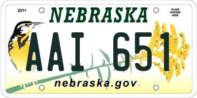 NE license plate AAI651