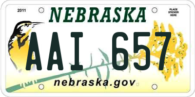 NE license plate AAI657