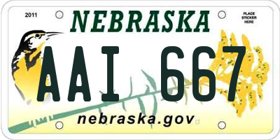 NE license plate AAI667