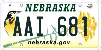 NE license plate AAI681