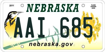 NE license plate AAI685